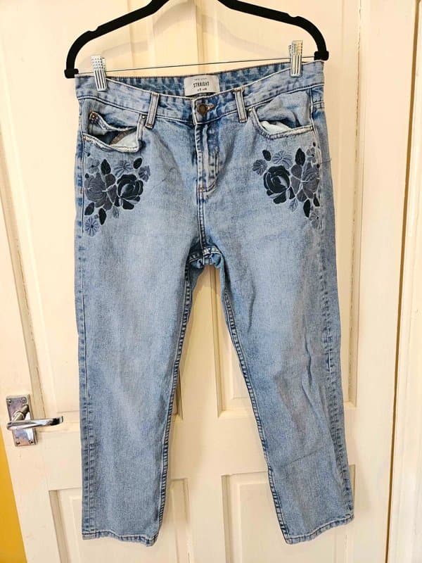 New Look flower embroidered jeans