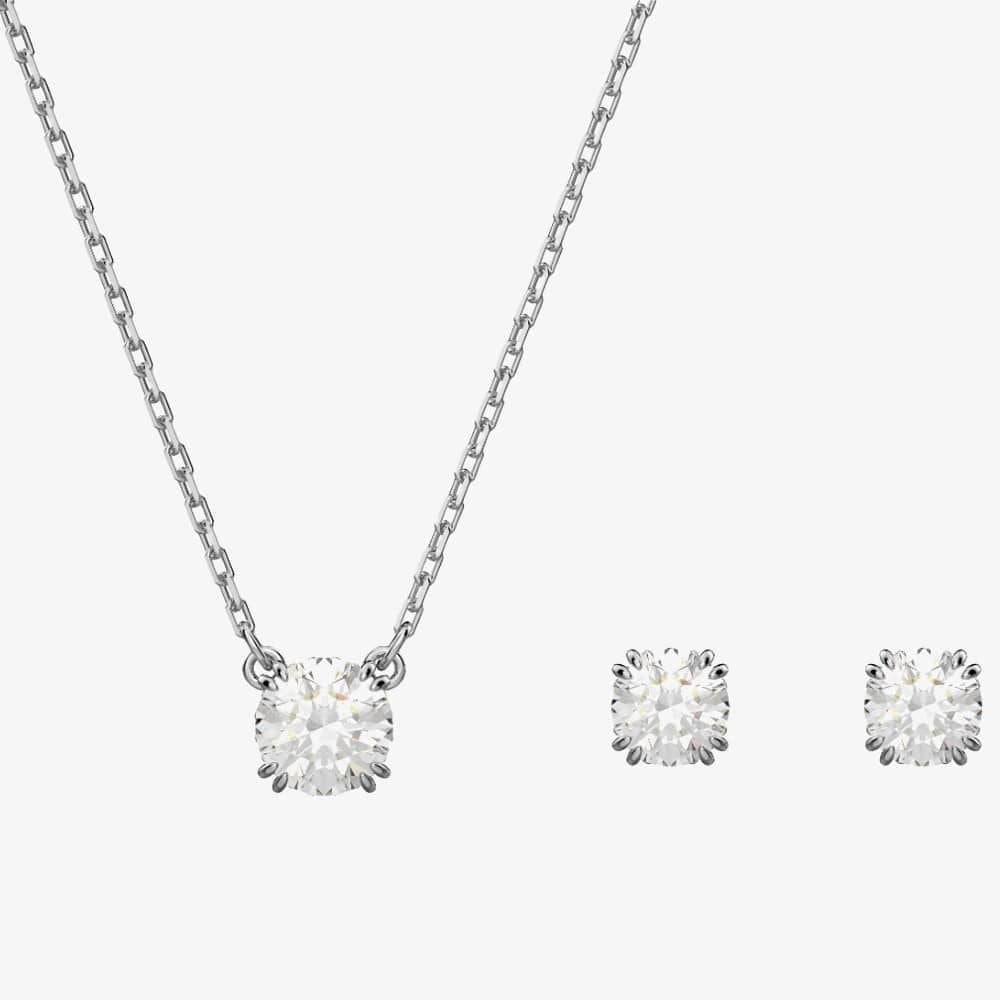 Swarovski Swarovski Women's Constella Rhodium Plated Jewellery Set 5647663 in Silver
