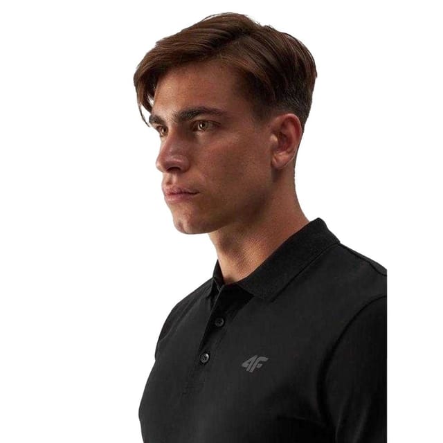 4F 4F Men's WMM00TPTSM366 Polo Shirt in Black - 3