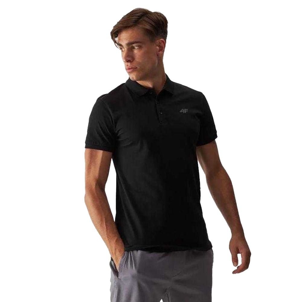 4F 4F Men's WMM00TPTSM366 Polo Shirt in Black - 4