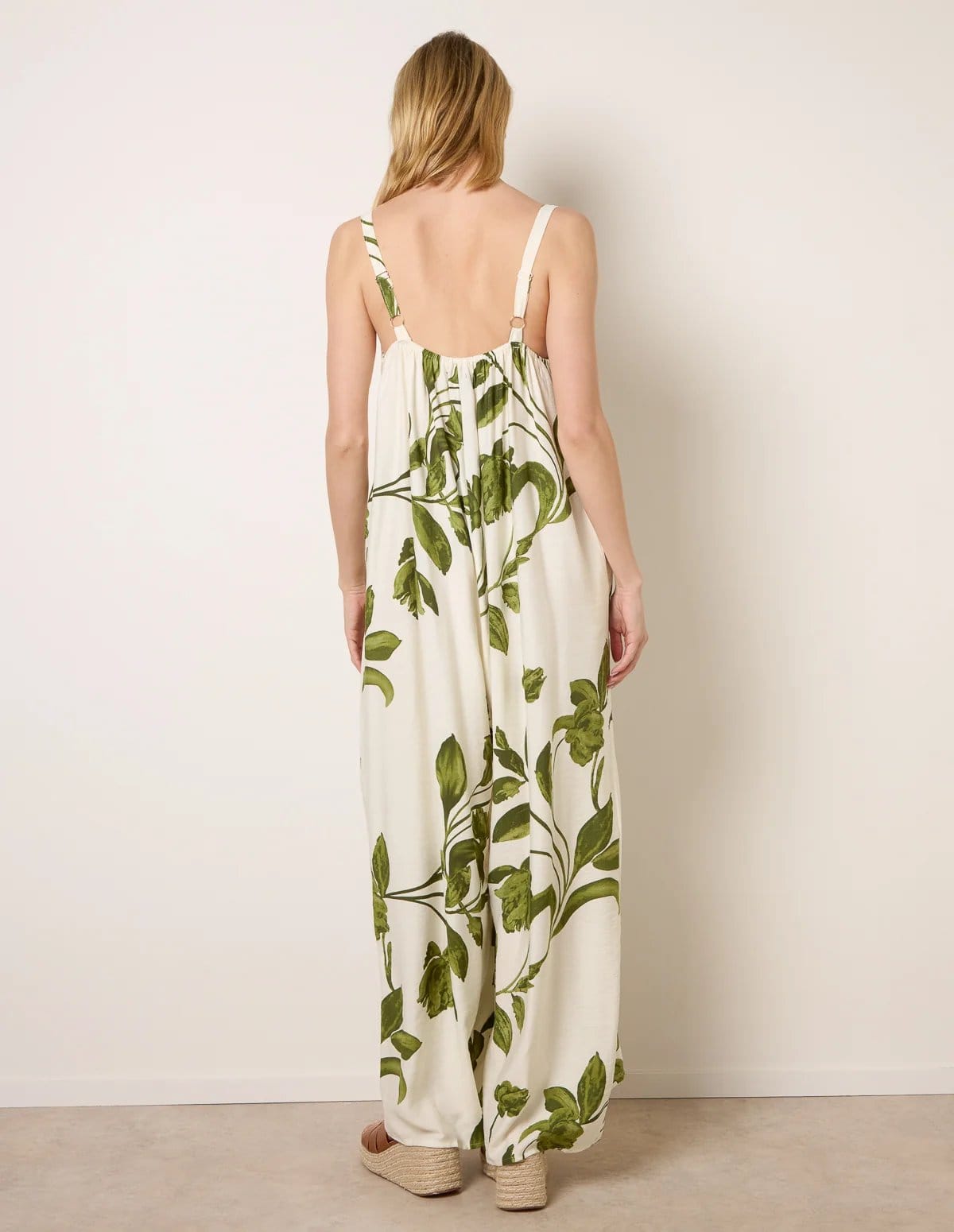 Blue Vanilla Floral Print Wide Leg Jumpsuit - 4