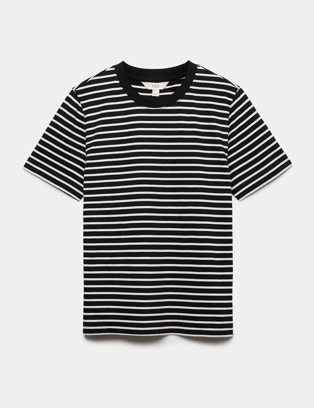 Marks & Spencer M&S Pure Cotton Everyday Crew Neck T-Shirt Black Mix - 1