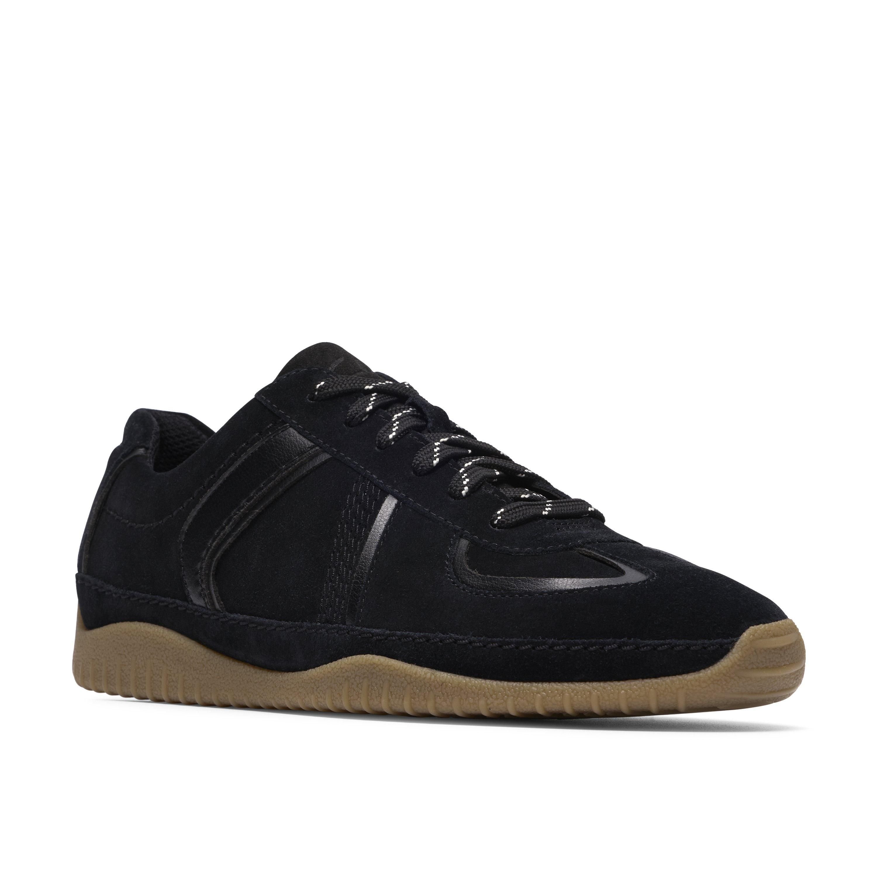 Clarks Clarks Women's Meridor Lo Black Suede Trainers - 4