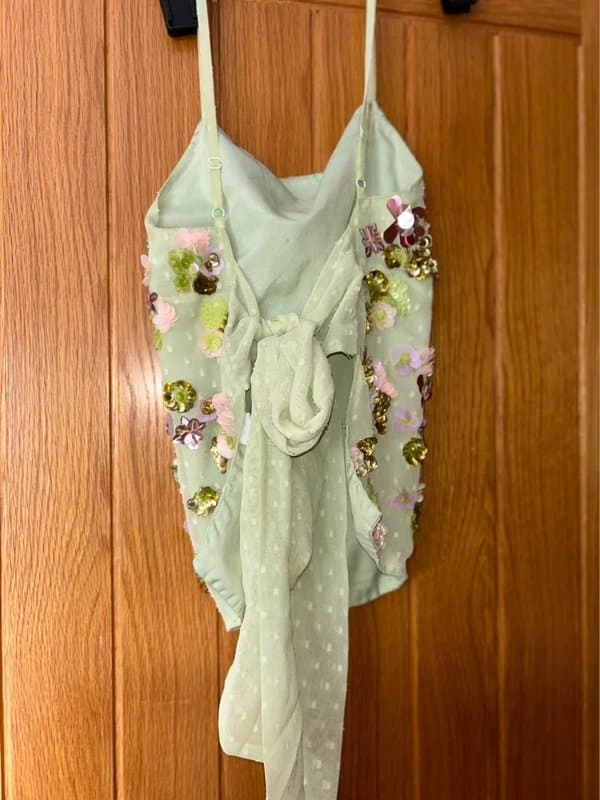 ASOS ASOS green sequin embellished top