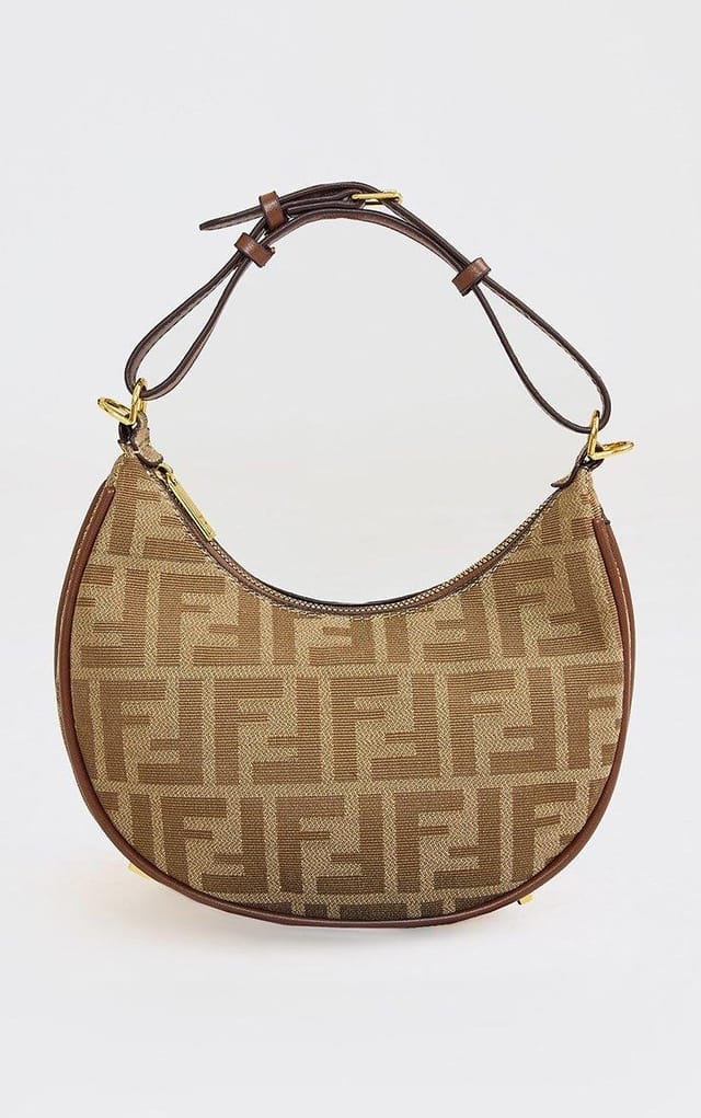 EGO Electro Logo Detail Shaped Shoulder Bag In Brown Denim, Women's Size UK 0 - 2