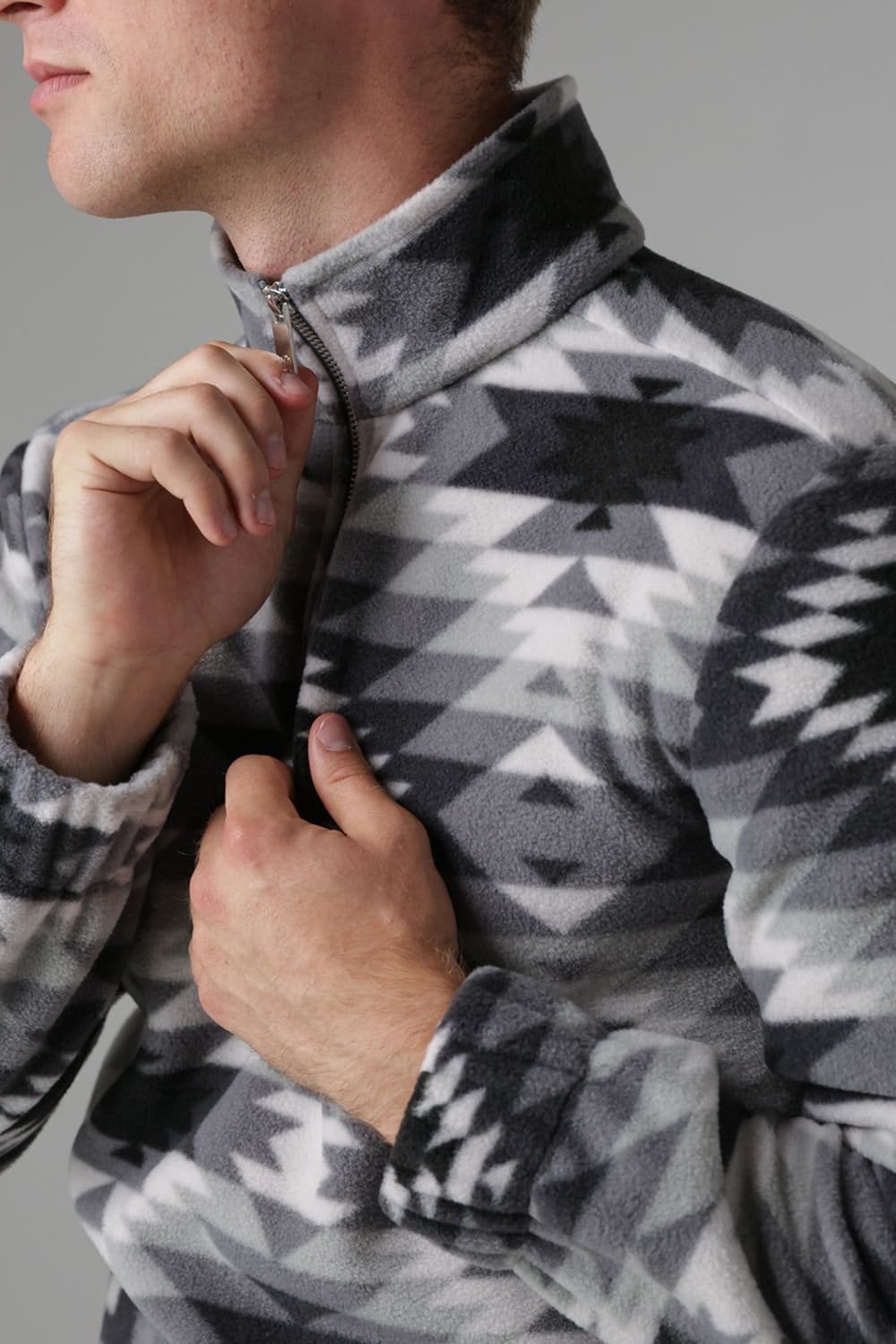 Nordam Nordam Men's Quarter Zip Funnel Neck Polar Fleece in Grey - 4