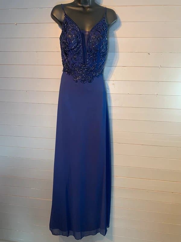 Evening Dress Stunning royal blue beaded prom occasion dress size 10 BNWT