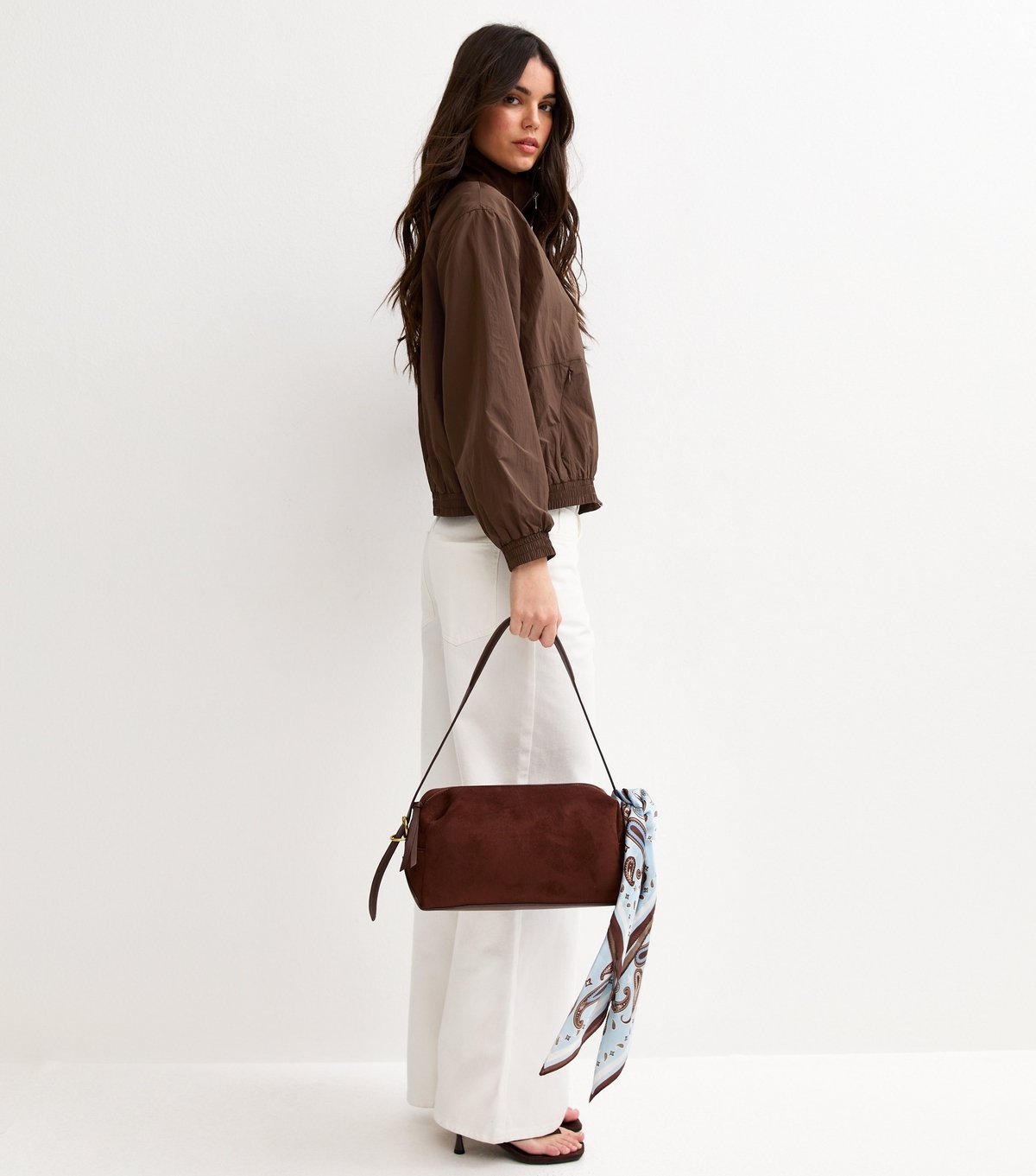 New Look Women's Dark Brown Zip Through Funnel Neck Jacket New Look - 2