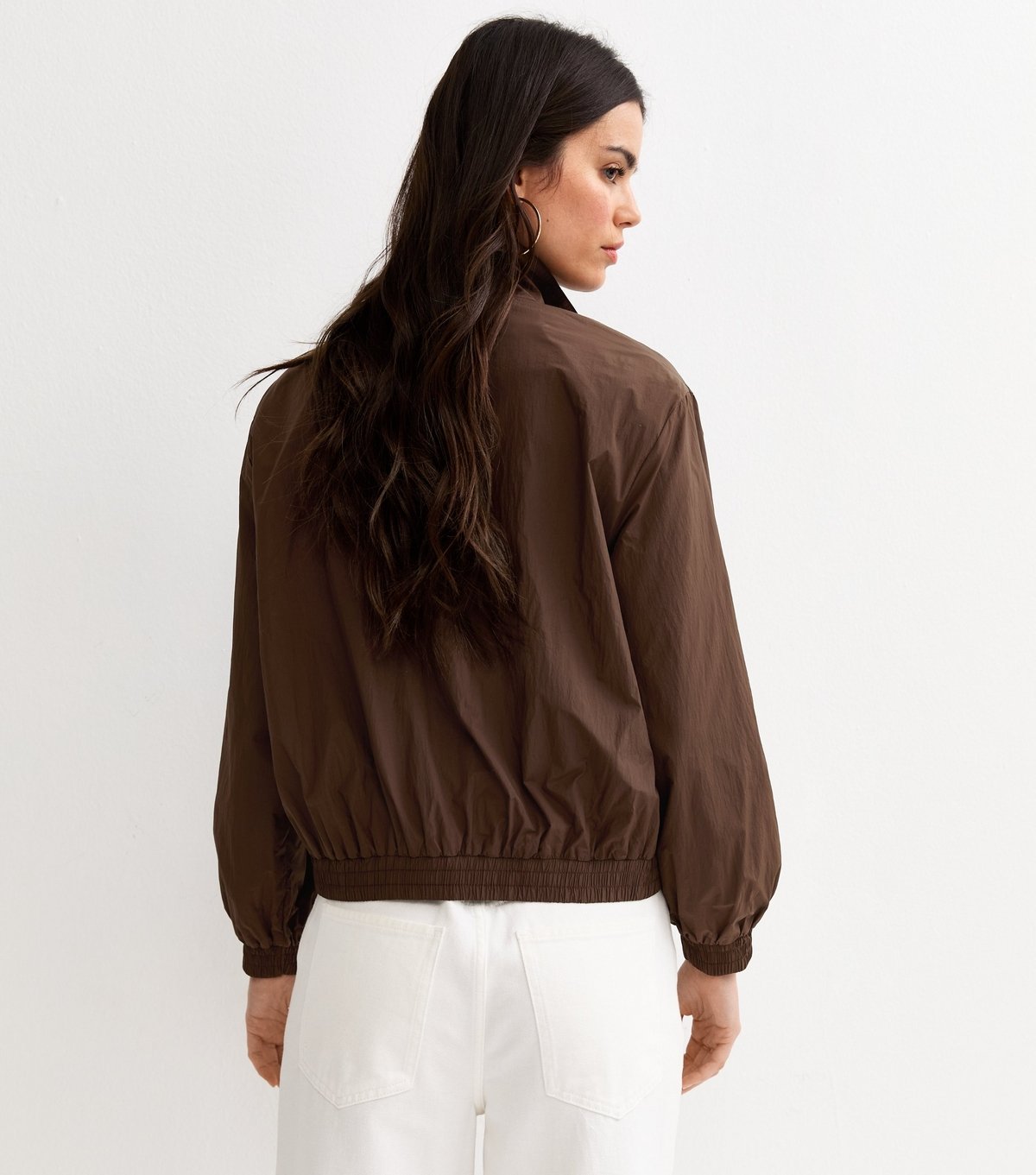 New Look Women's Dark Brown Zip Through Funnel Neck Jacket New Look - 4