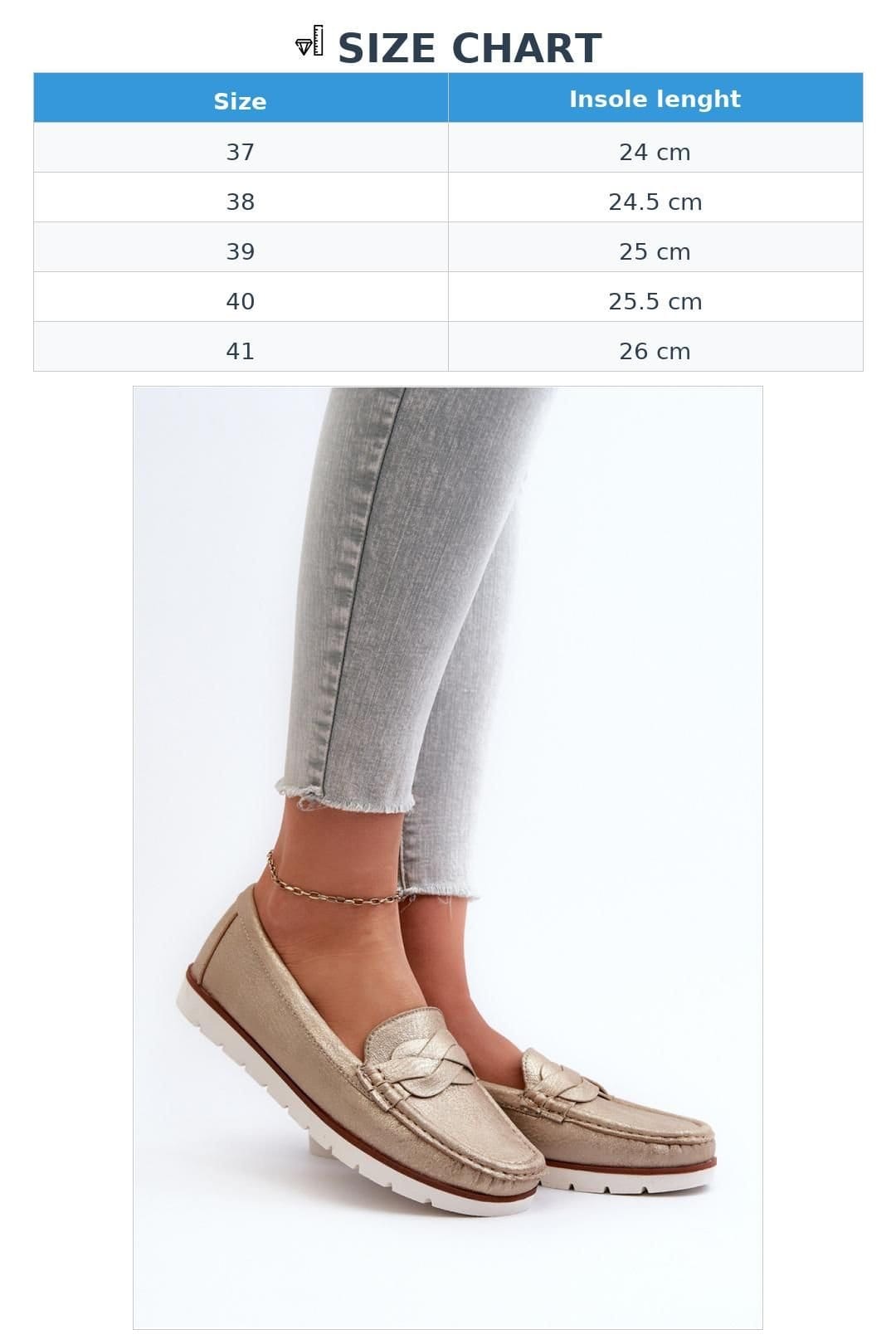 Love Lace Love Lace Women's Moccasin Slip On with Interlacing Straps & Rubber Sole in Gold - 4