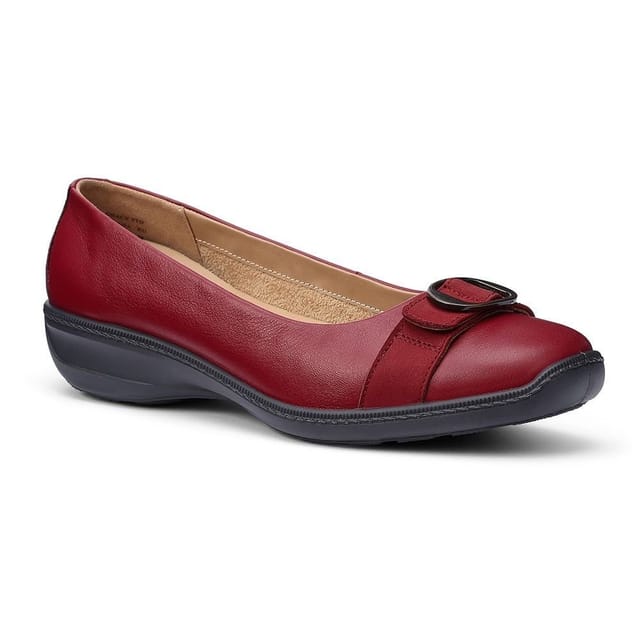 Hotter Hotter Women's Wide Fit 'Grace' Ballet Pumps in Red - 2