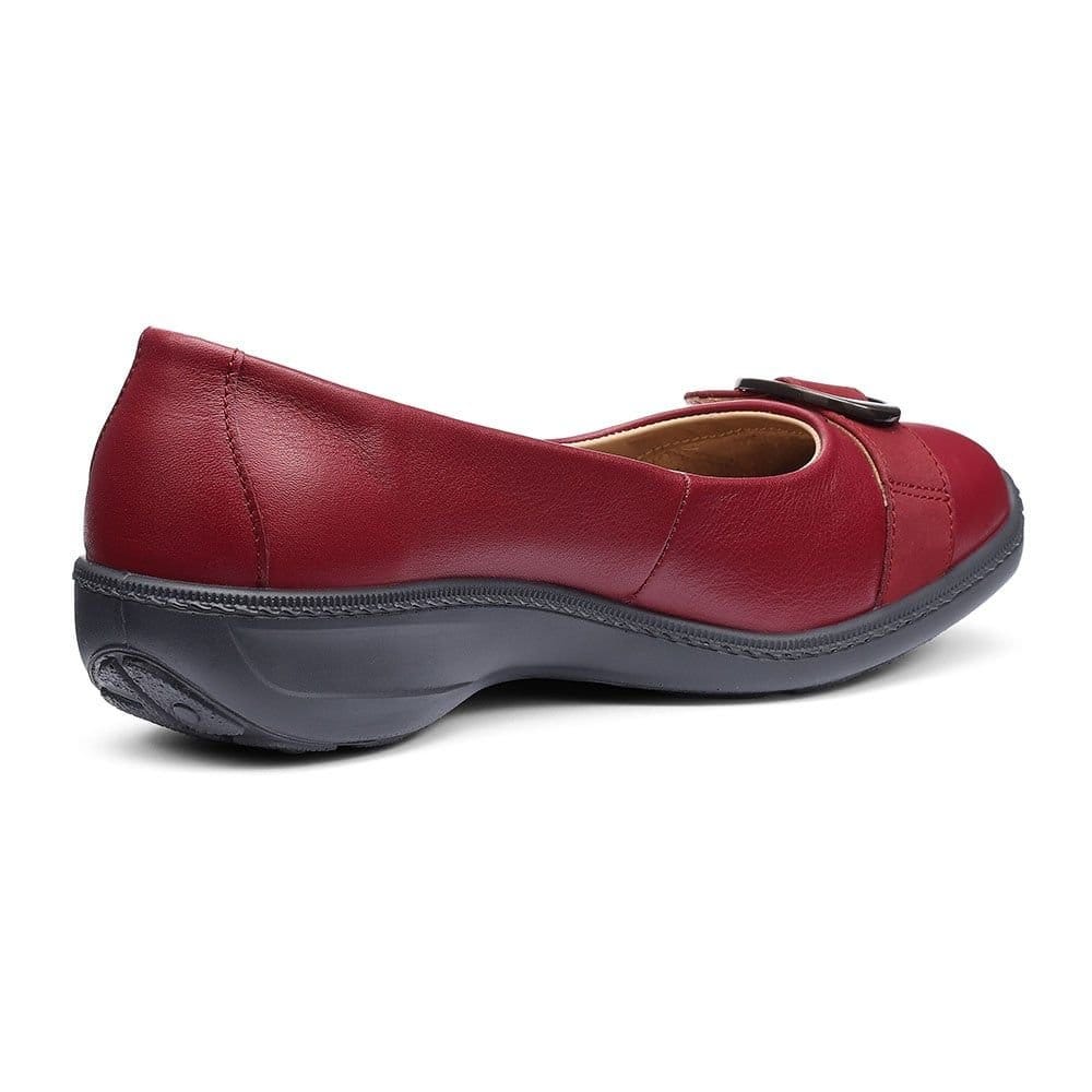 Hotter Hotter Women's Wide Fit 'Grace' Ballet Pumps in Red - 4