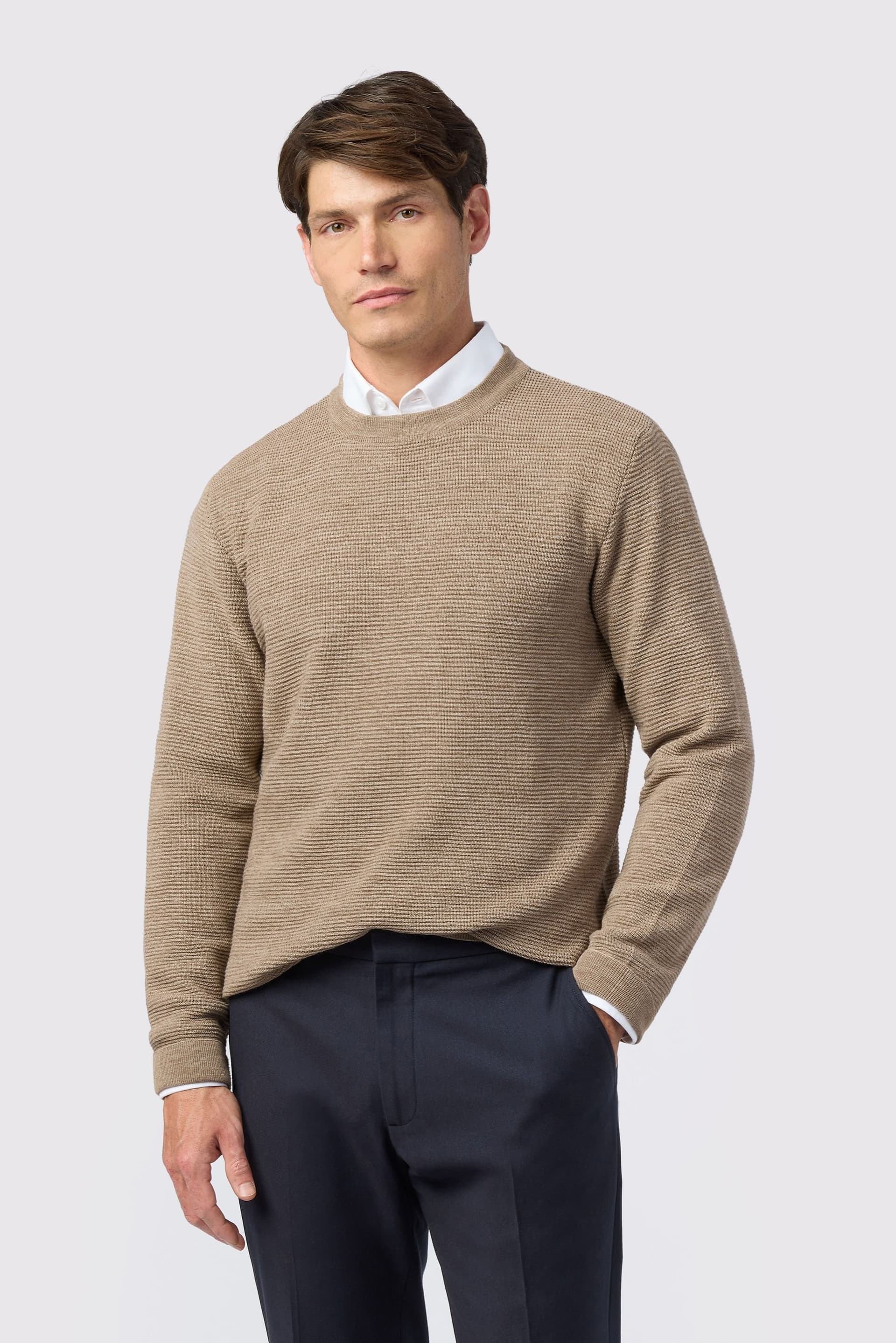 Melka Melka Men's Crew Neck Jumper in Tan