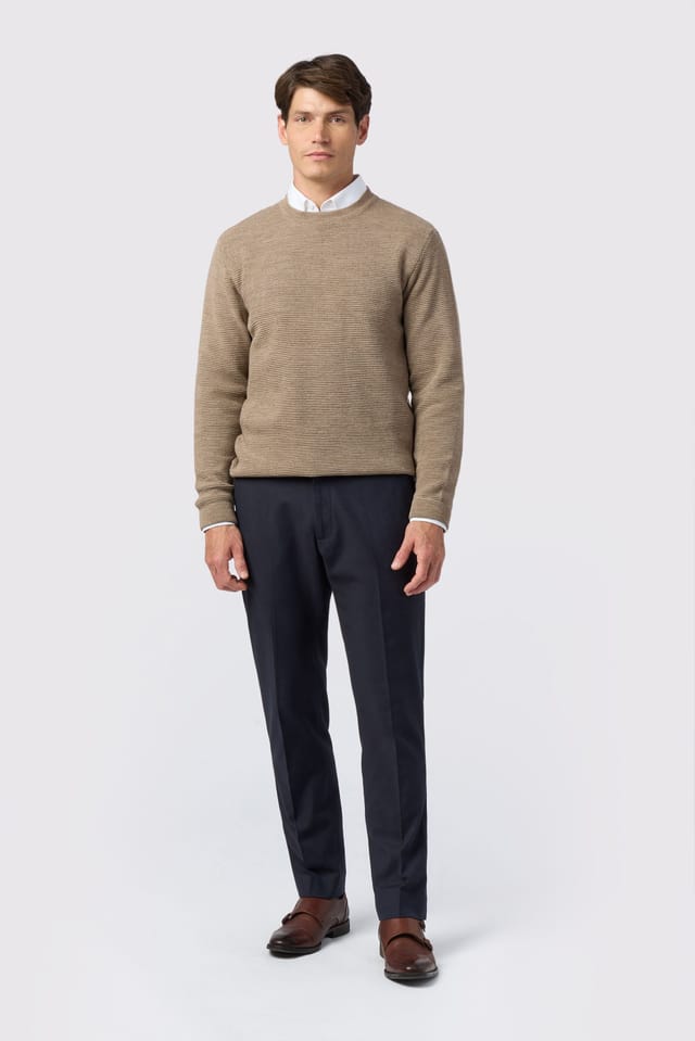 Melka Melka Men's Crew Neck Jumper in Tan - 2