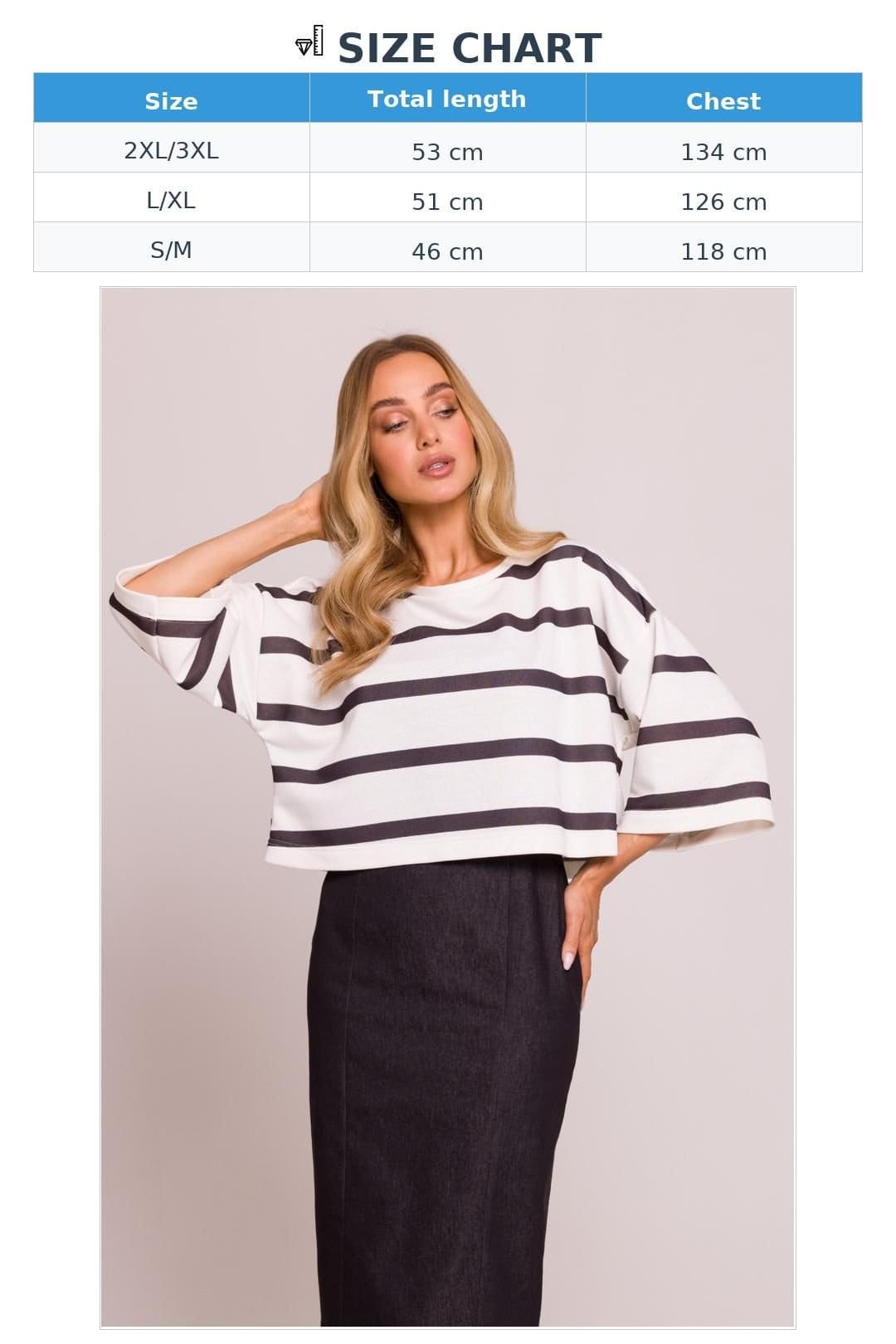 Love Lace Love Lace Women's Striped Oversized Knit Blouse with Boat Neck - 4