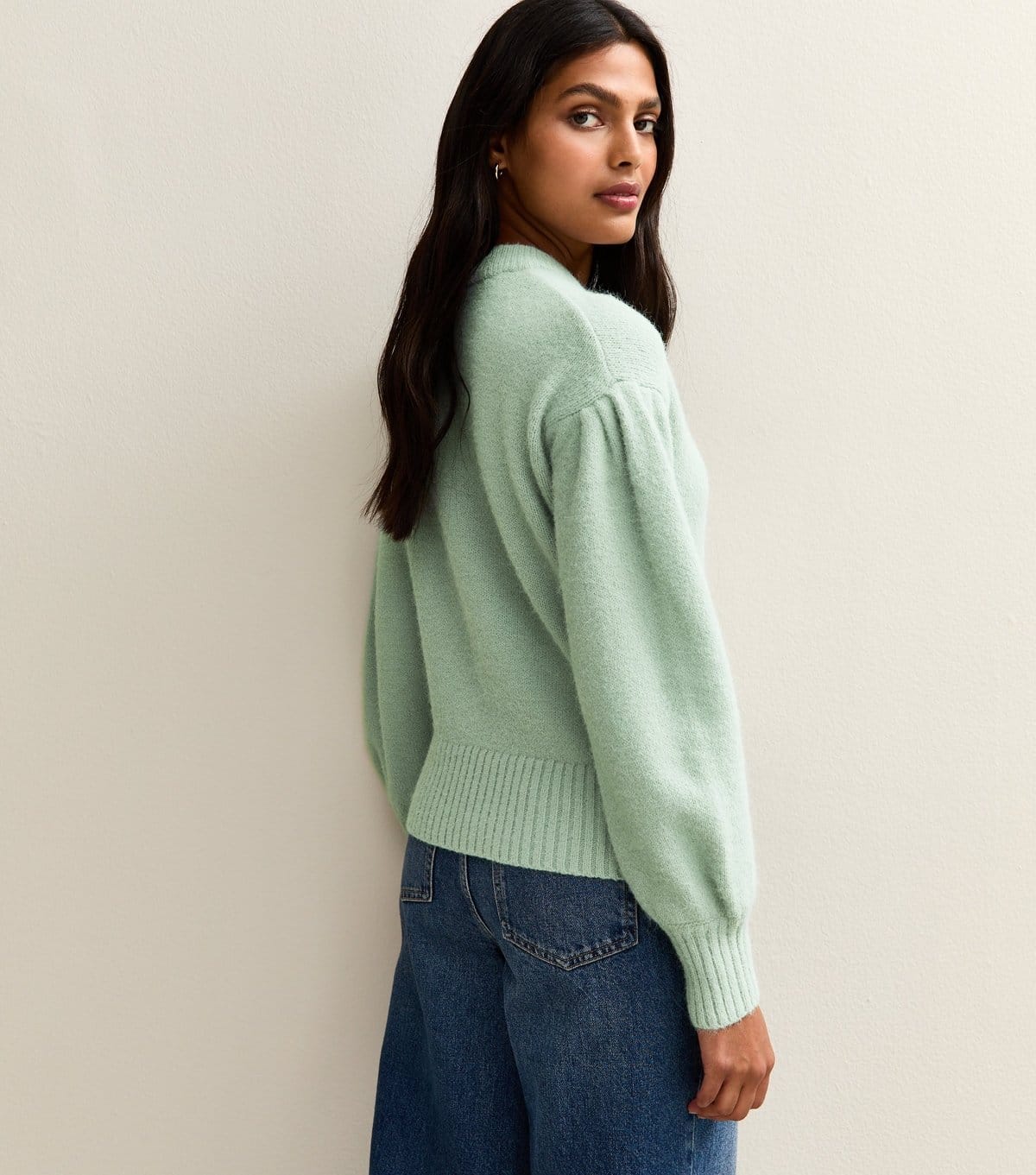 New Look Women's Mint Green Puff Sleeve Crew Neck Jumper New Look - 4