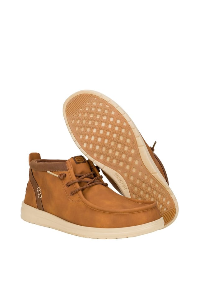 Hey Dude HEY DUDE Men's Wally Mid Boot GripR Classic Cognac/Tan in Brown - 3