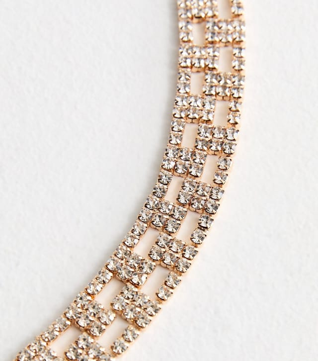 New Look Gold Tone Diamanté Chain Belt New Look - 3