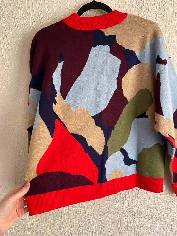Never Fully Dressed Never fully dressed Navy abstract Callie cardigan BNWT size M