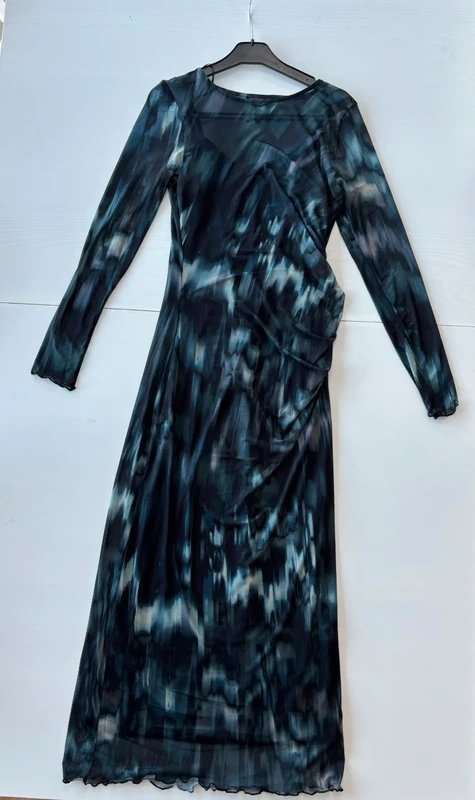 New Look New Look tulle long fitted dress size 12 black & green - 1