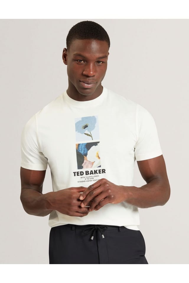 Ted Baker Ted Baker Men's LAMBBET SS Floral Box Print T-Shirt White - 2