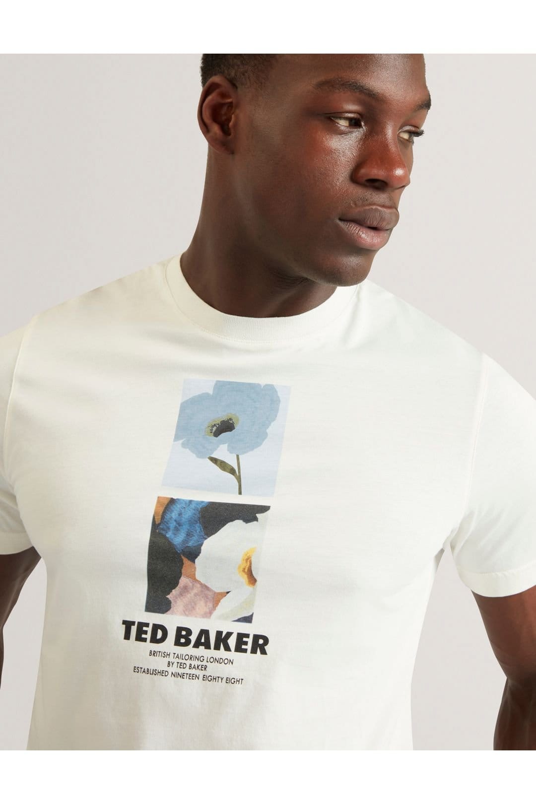 Ted Baker Ted Baker Men's LAMBBET SS Floral Box Print T-Shirt White - 4