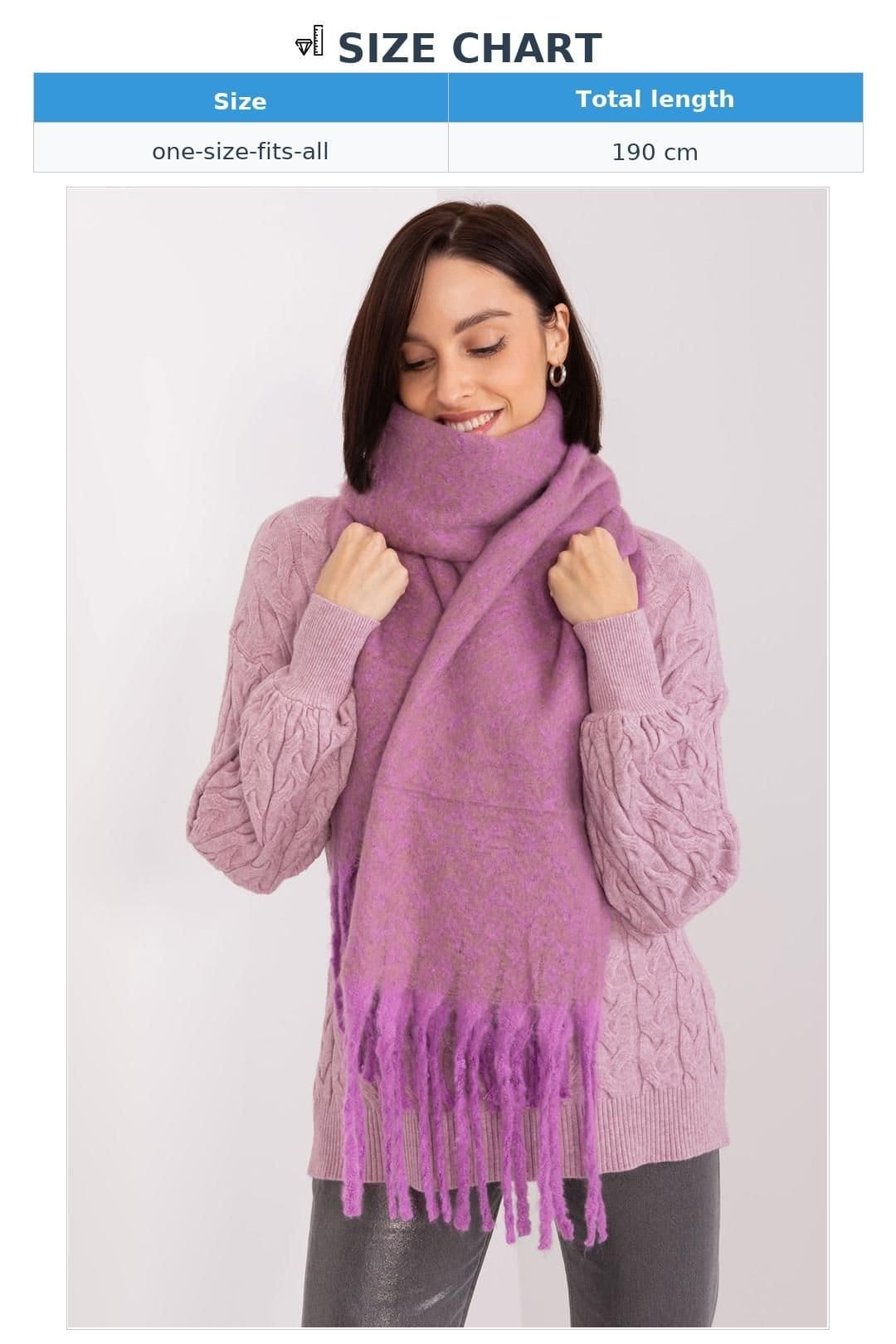 Love Lace Love Lace Women's Geometric Pattern Long Polyester Scarf with Tassels Winter in Violet - 4