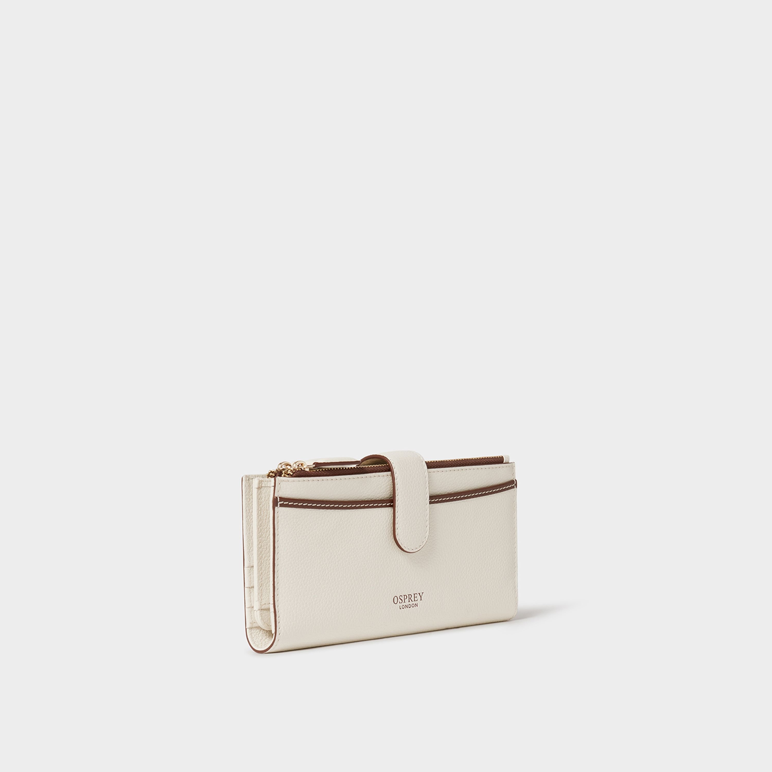 OSPREY LONDON OSPREY LONDON Women's The Classic Savanna Leather Matinee Purse in Ivory - 2
