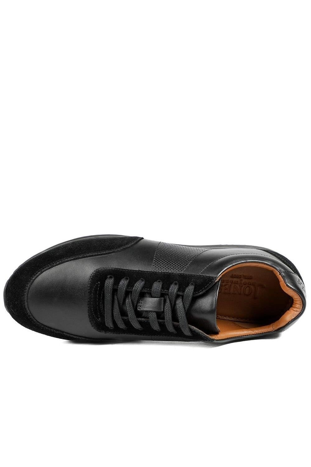 Jones Bootmaker Jones Bootmaker Men's Salvi Wide Fit Leather Trainers in Black - 4
