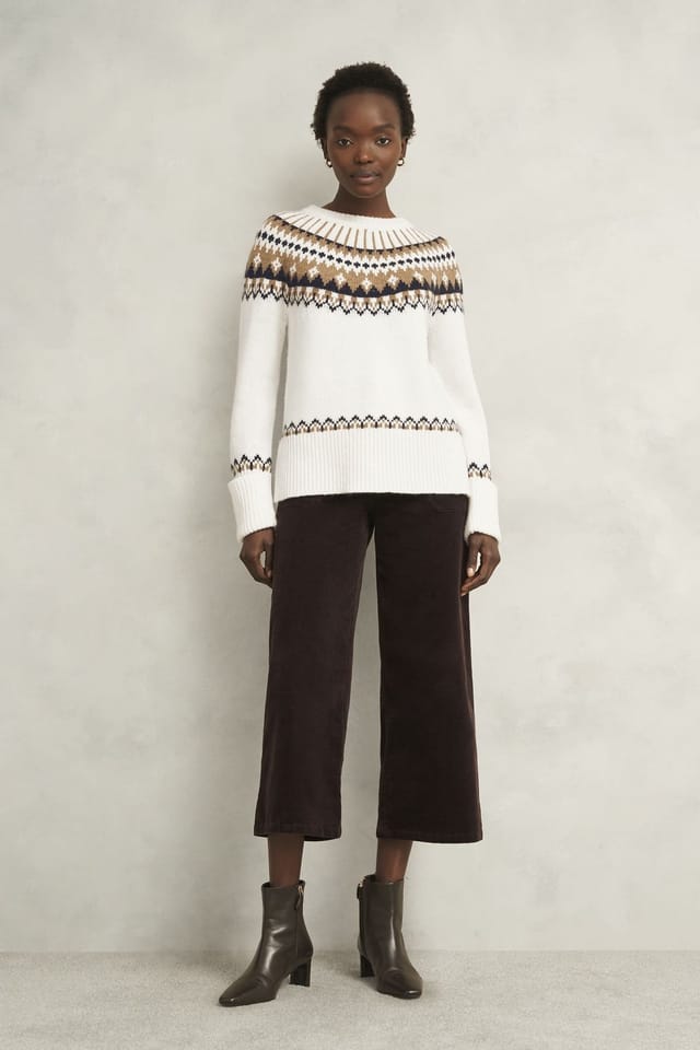 Hobbs London Hobbs London Women's Anya Fairisle Jumper in Natural White - 3