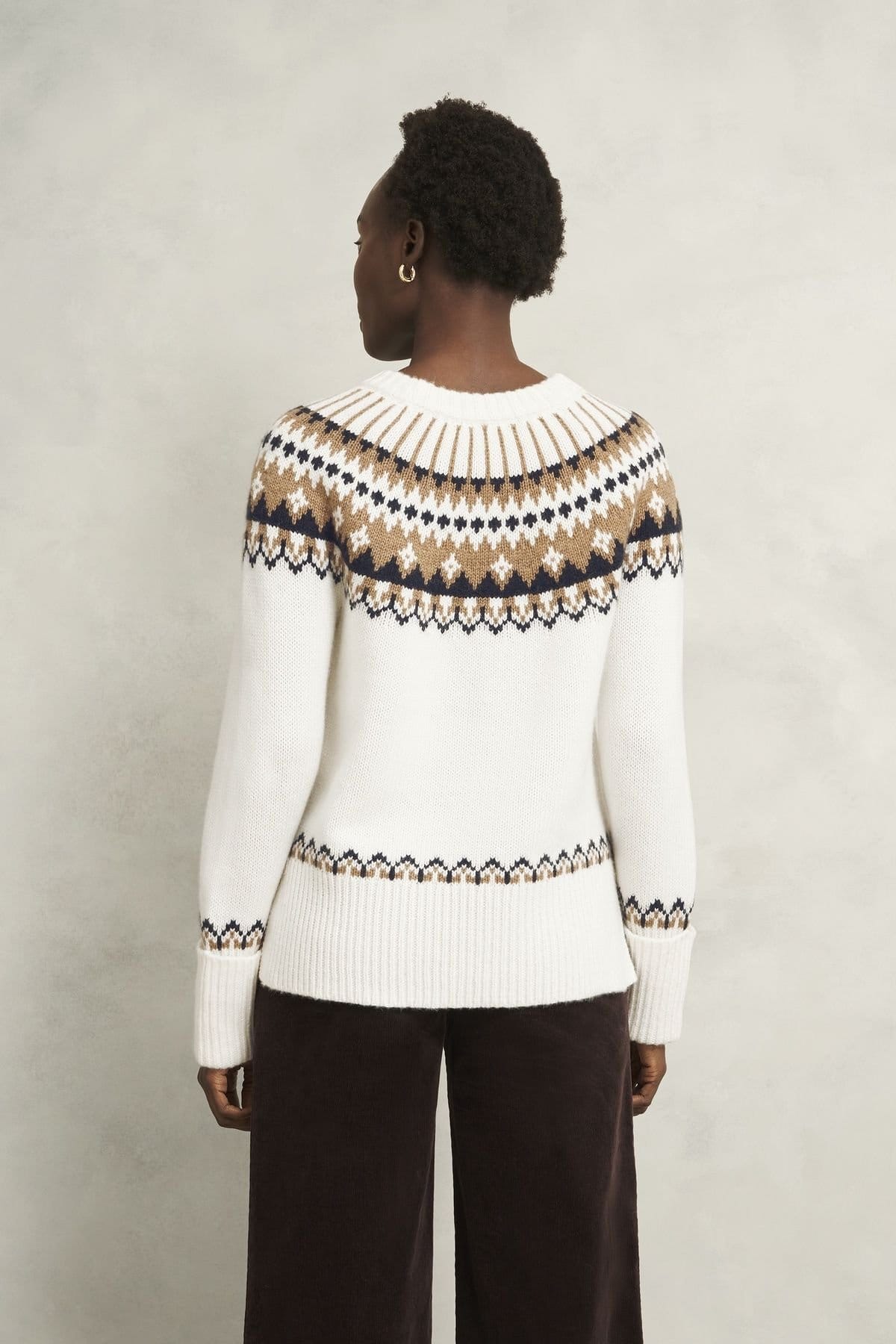 Hobbs London Hobbs London Women's Anya Fairisle Jumper in Natural White - 4