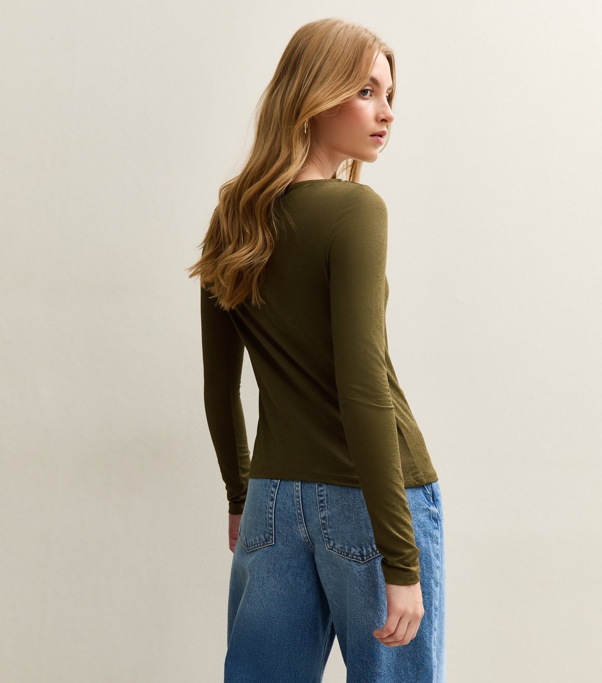 New Look Women's Green Button Through Long Sleeve Top New Look - 4