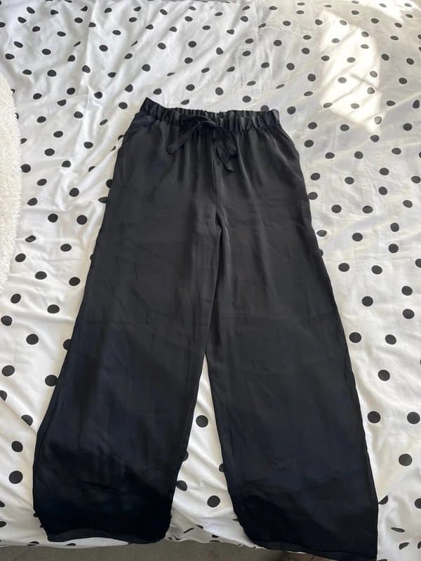 ASOS Black satin long pjs