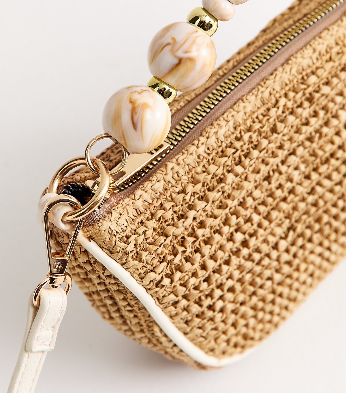 New Look Stone Woven Slouchy Beaded Top Handle Bag New Look - 3