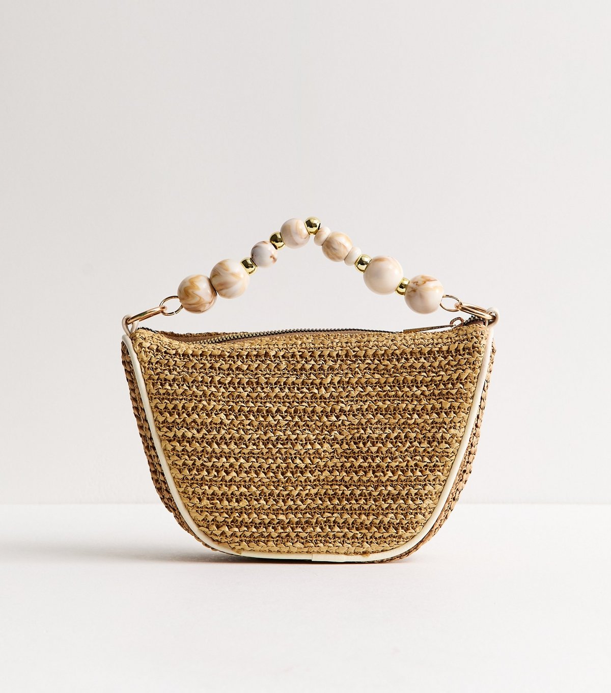 New Look Stone Woven Slouchy Beaded Top Handle Bag New Look - 4