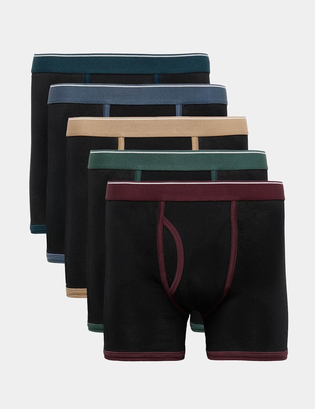 Marks & Spencer M&S 5 Pack Cotton Stretch Trunks Black Mix