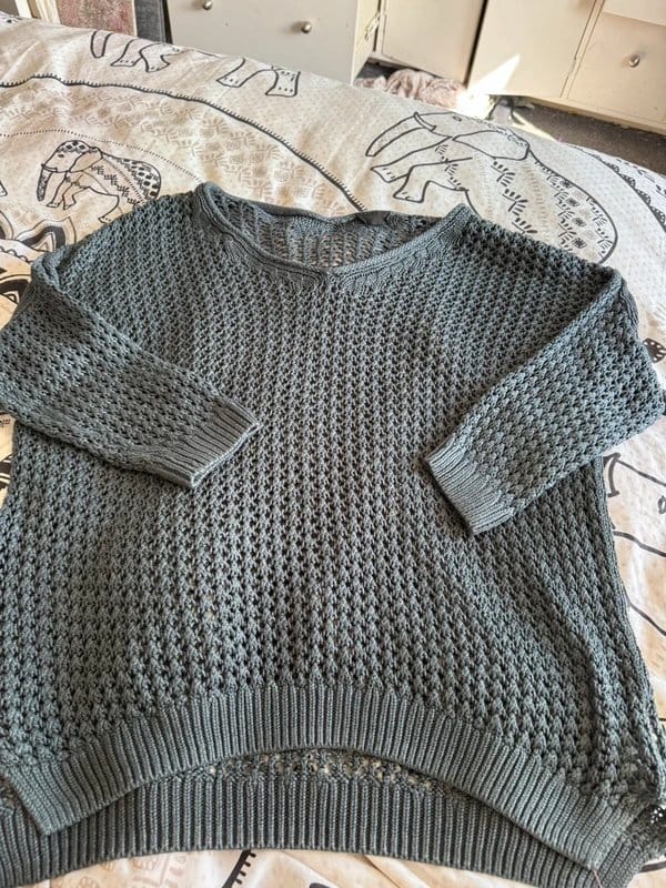 Topshop Grey Crochet Jumper UK Size 14