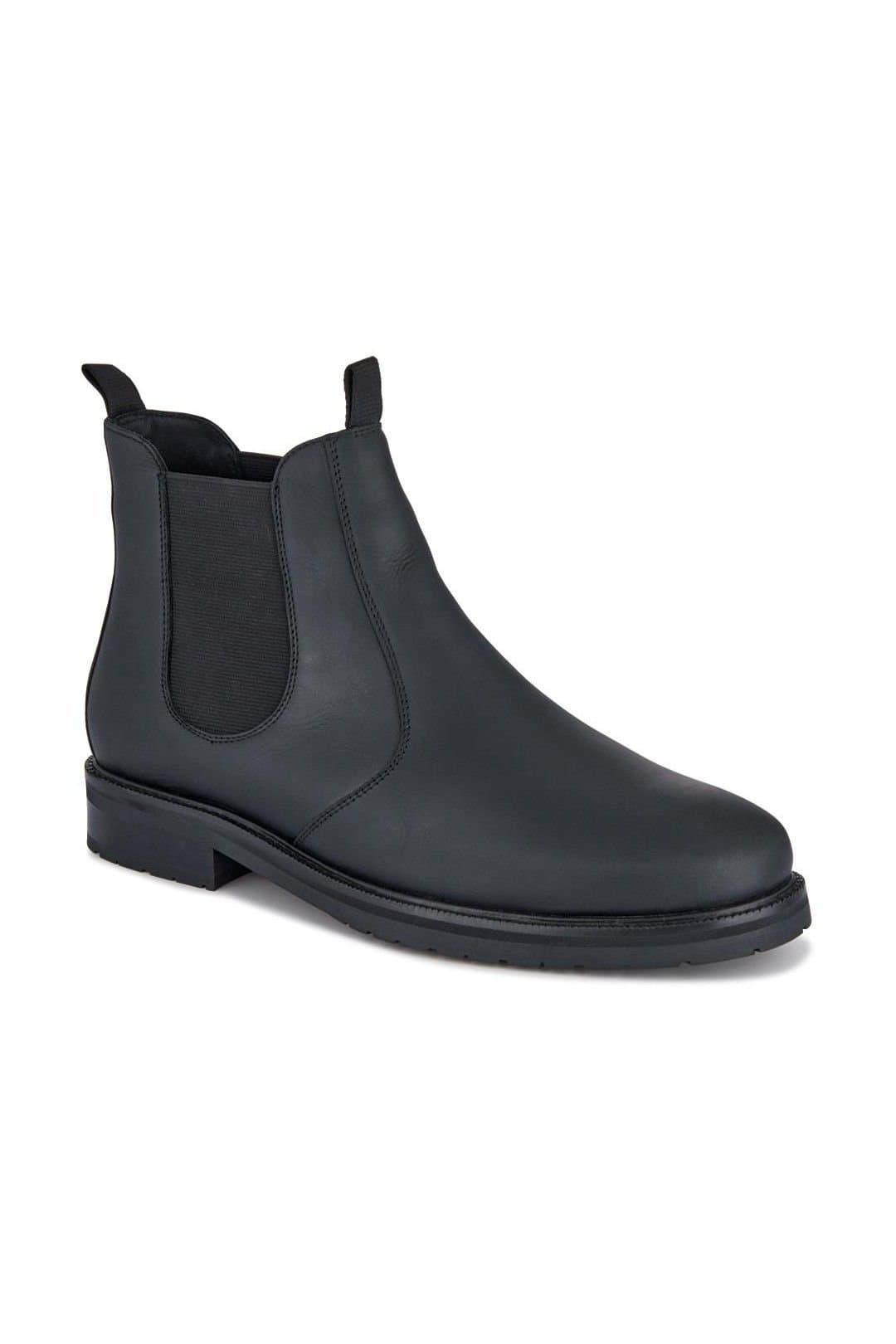 Jones Bootmaker Jones Bootmaker Men's Emile Wide Fit Leather Slip-On Boots in Black