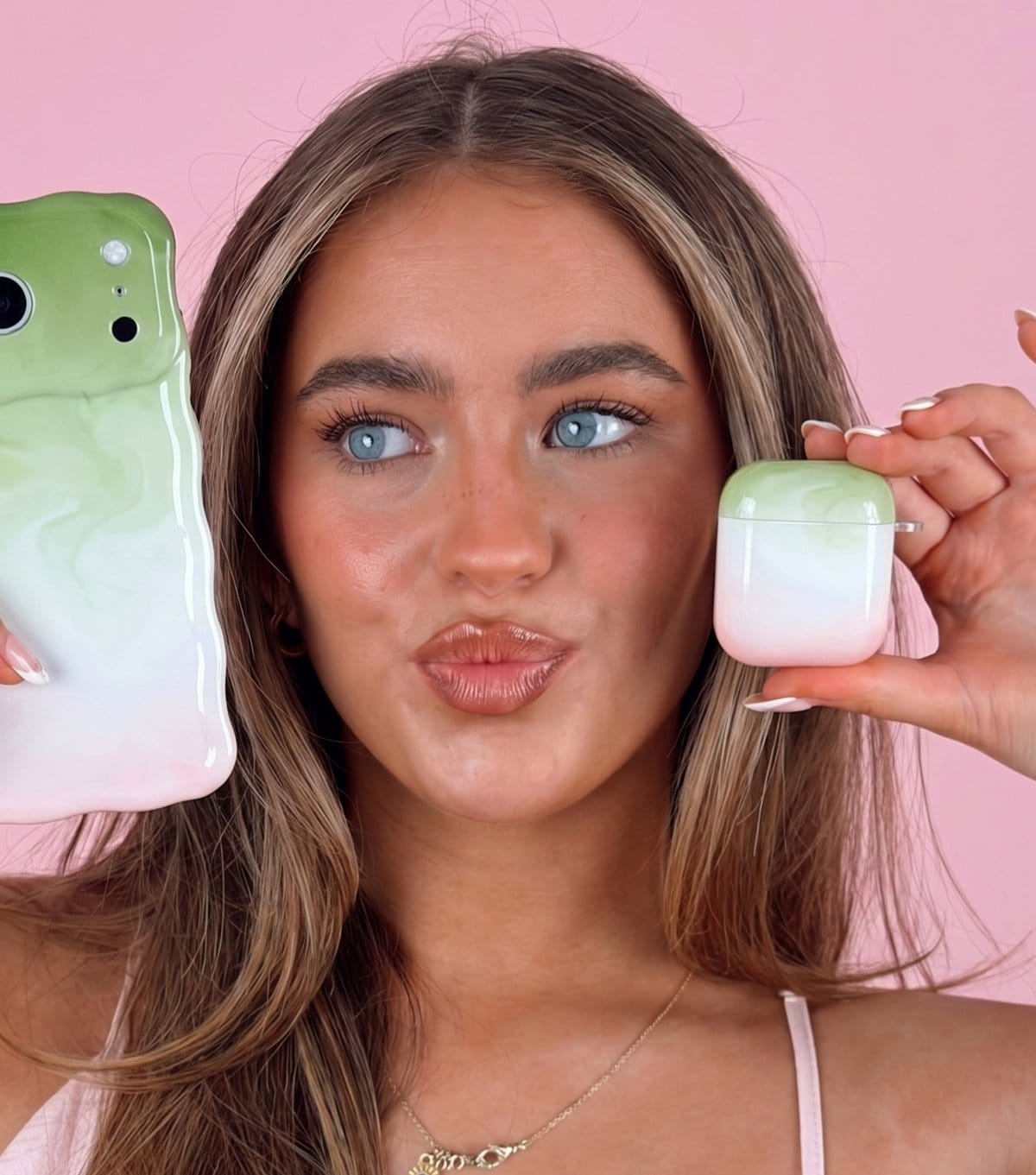 Coconut Lane Green Strawberry Matcha Airpods Case Coconut Lane New Look - 4