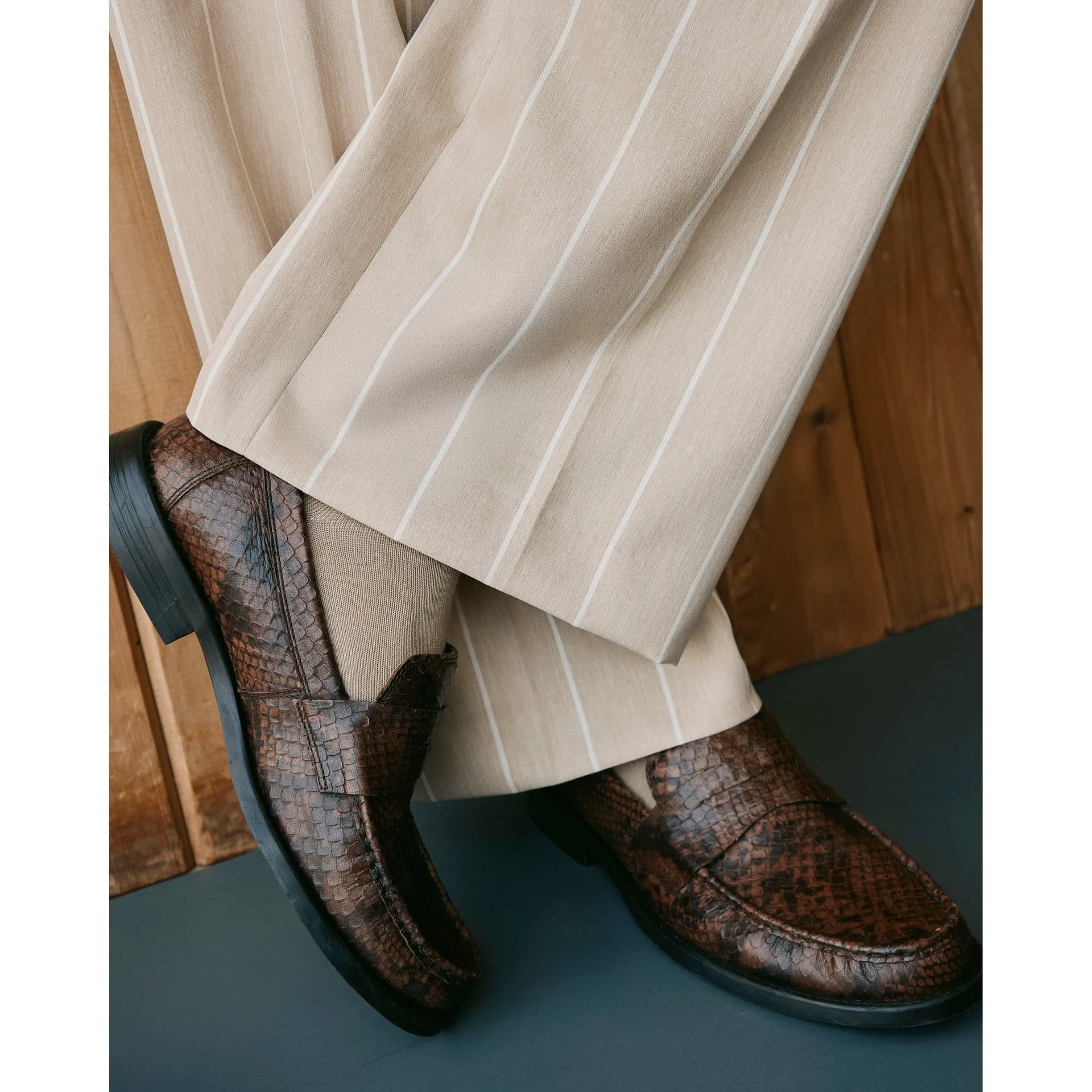 River Island Mens River Island Brown Twisted Tailor Snake Loafer