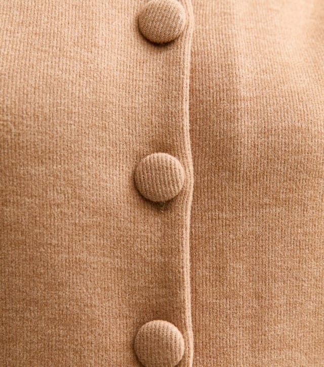 New Look Women's Camel Soft Touch Compact Knit Split Front Waistcoat New Look - 2