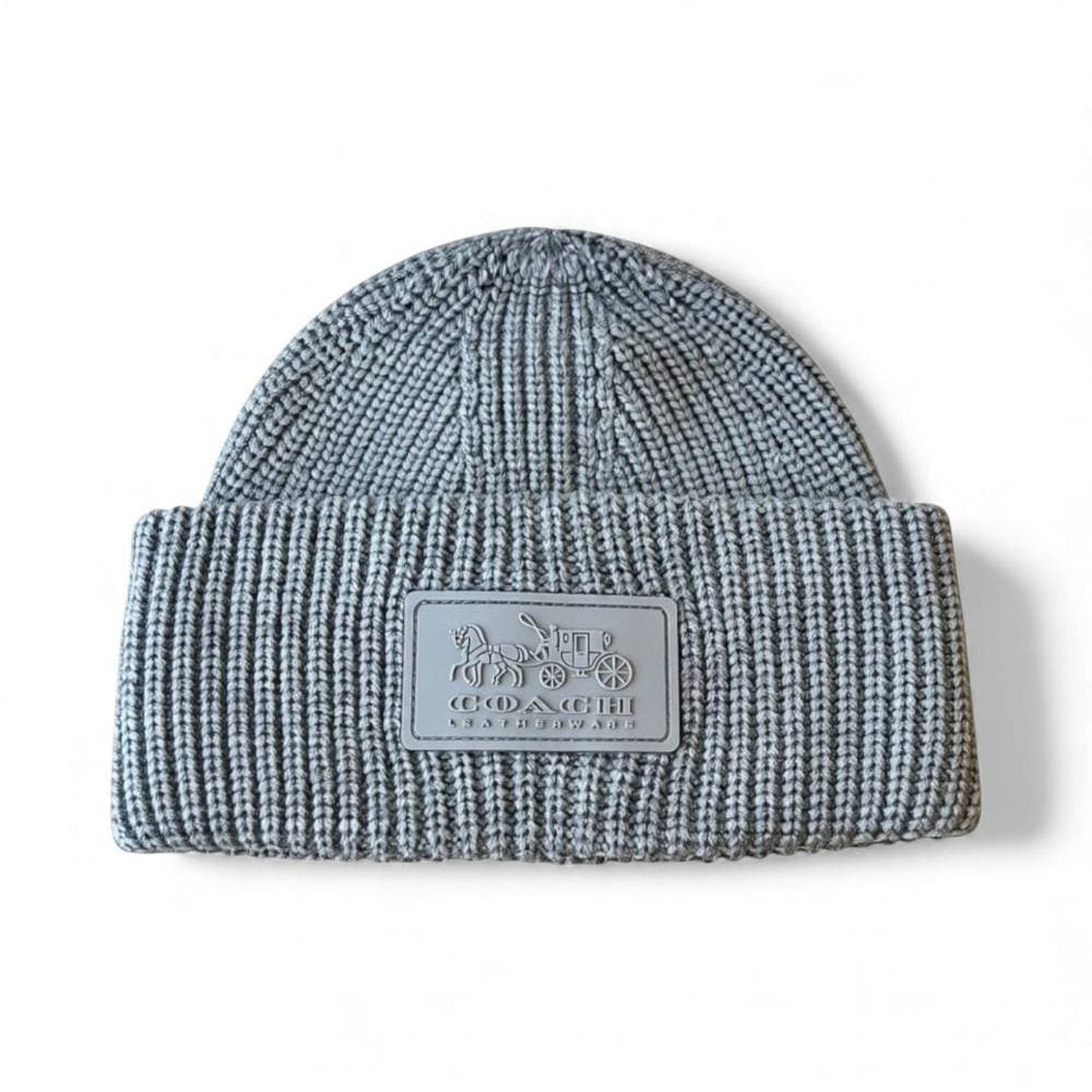 Coach Coach Women's Dove Grey Patch Beanie