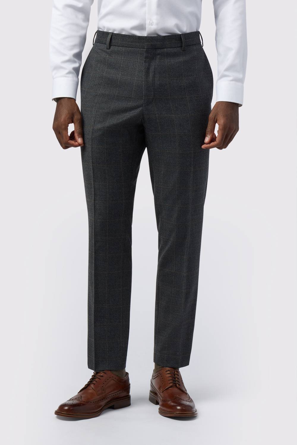 Ted Baker Ted Baker Men's Slim Fit Overcheck Trousers in Grey - 2