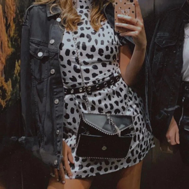 Nasty Gal Nasty Gal Silk Dalmatian Print Dress - 1