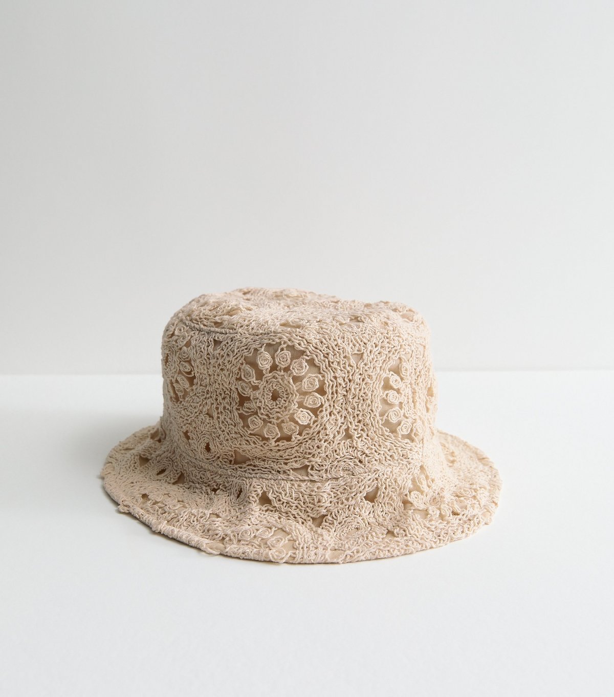New Look Cream Crochet Bucket Hat New Look - 2