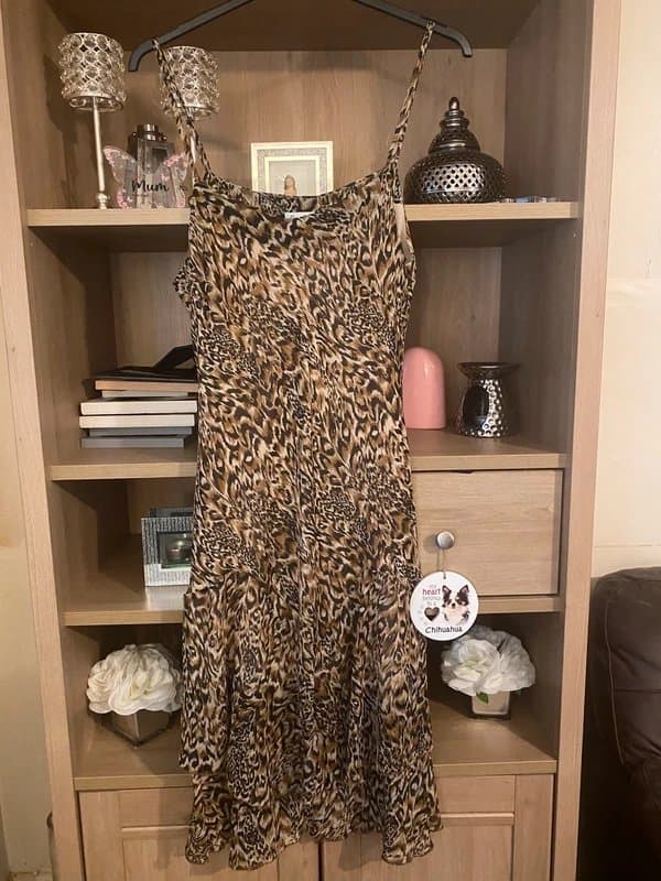 Miss Aless 🌙 Miss Adress Y2K Leopard Print Fairycore Midi Dress - Size L (16/18)