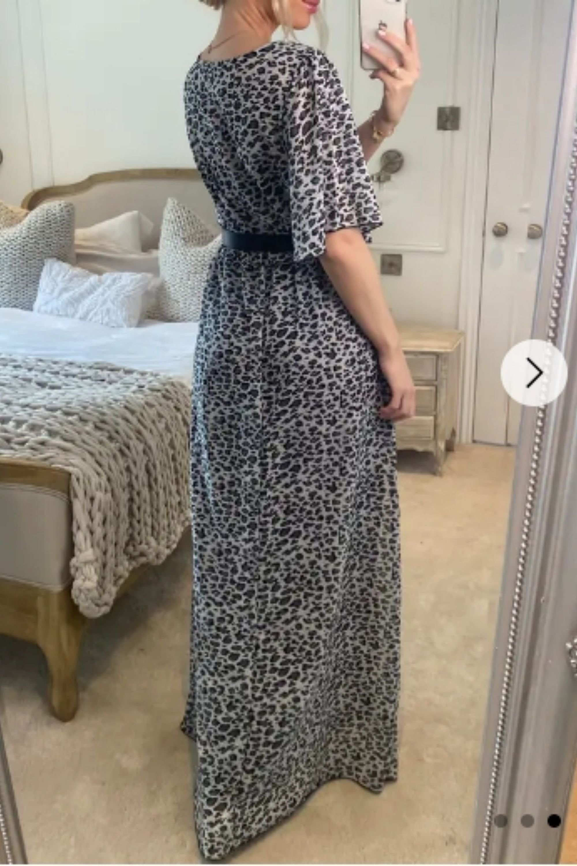 CY CY Women's Chiffon Wrap Maxi Dress In Leopard Print in Grey - 3