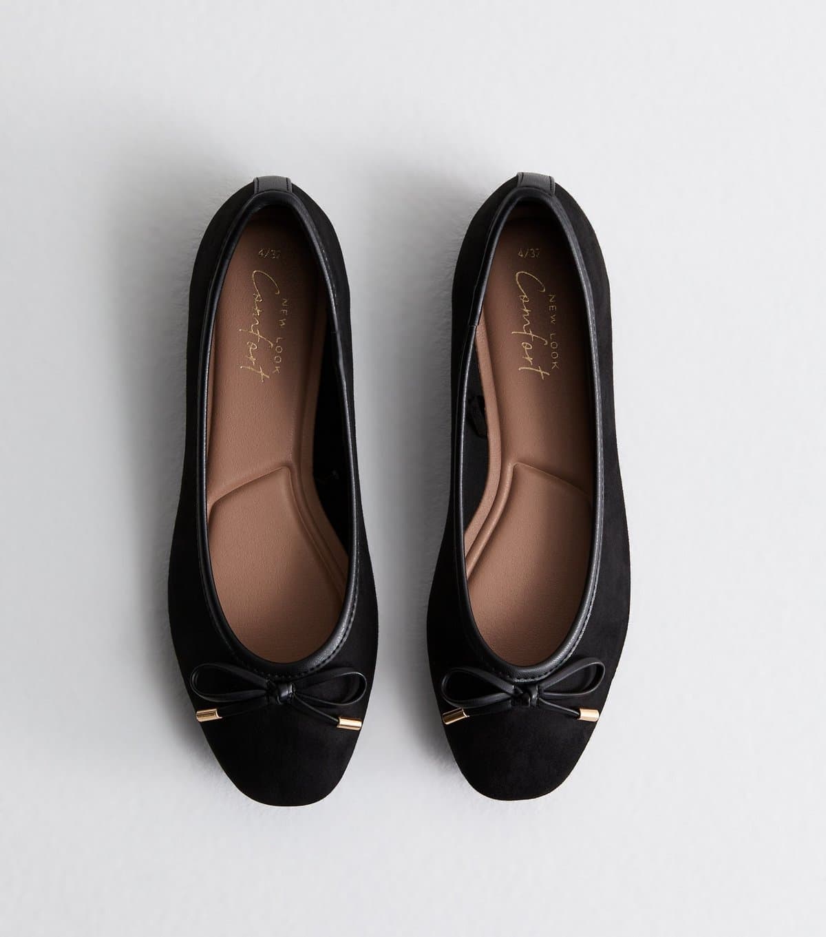 New Look Women's Black Suedette Ballet Flats New Look