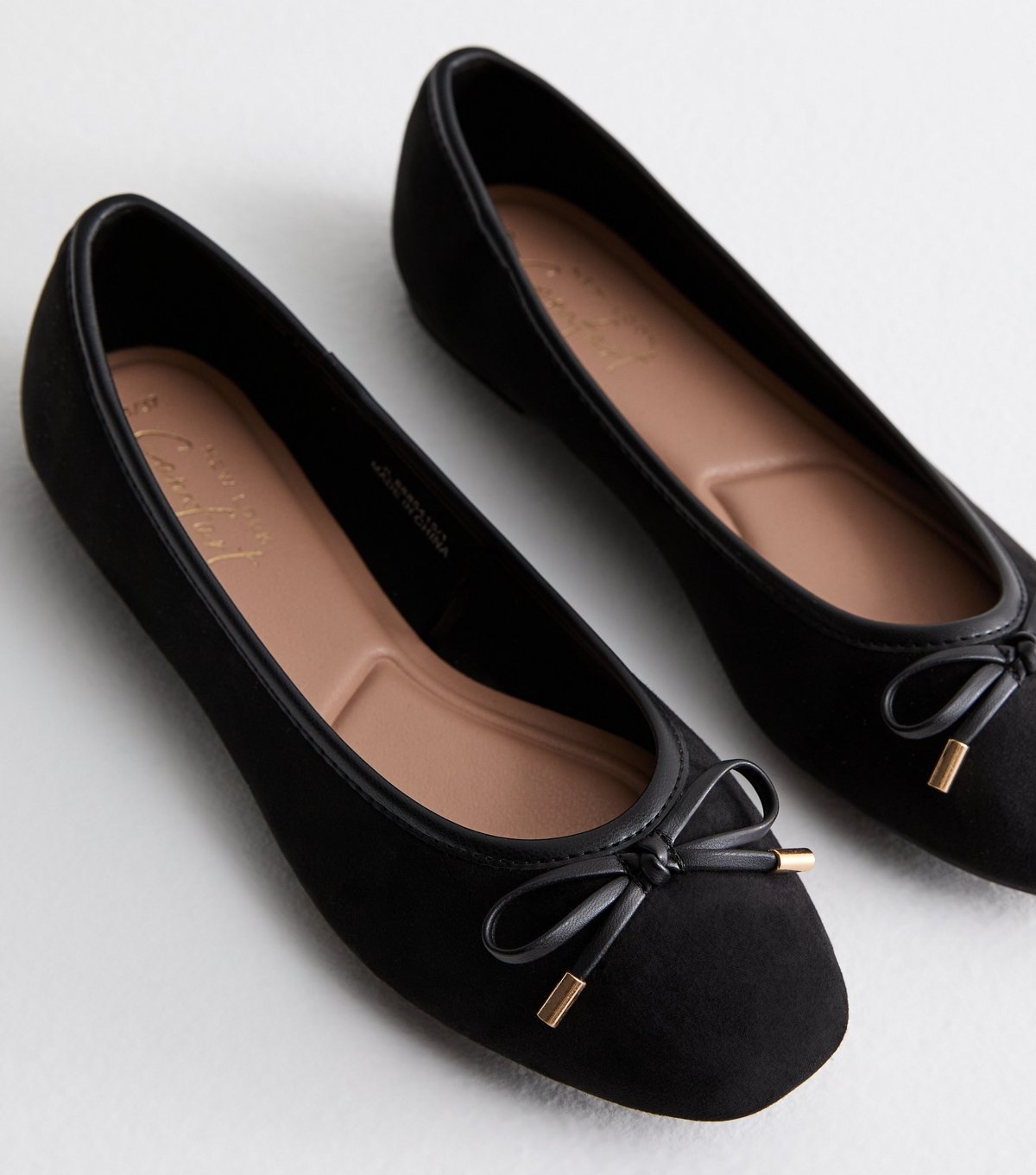 New Look Women's Black Suedette Ballet Flats New Look - 3