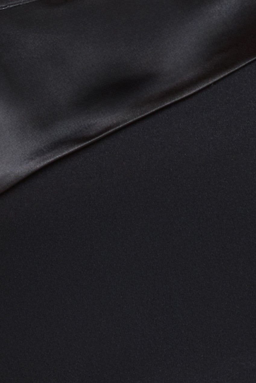 Goddiva Goddiva Women's One Shoulder Satin Band Maxi Dress in Black - 4